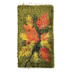 Midcentury Danish Modern Ege Rya Wool Shag Rug 'Autumn Leaf' 2,5' x 4,9'