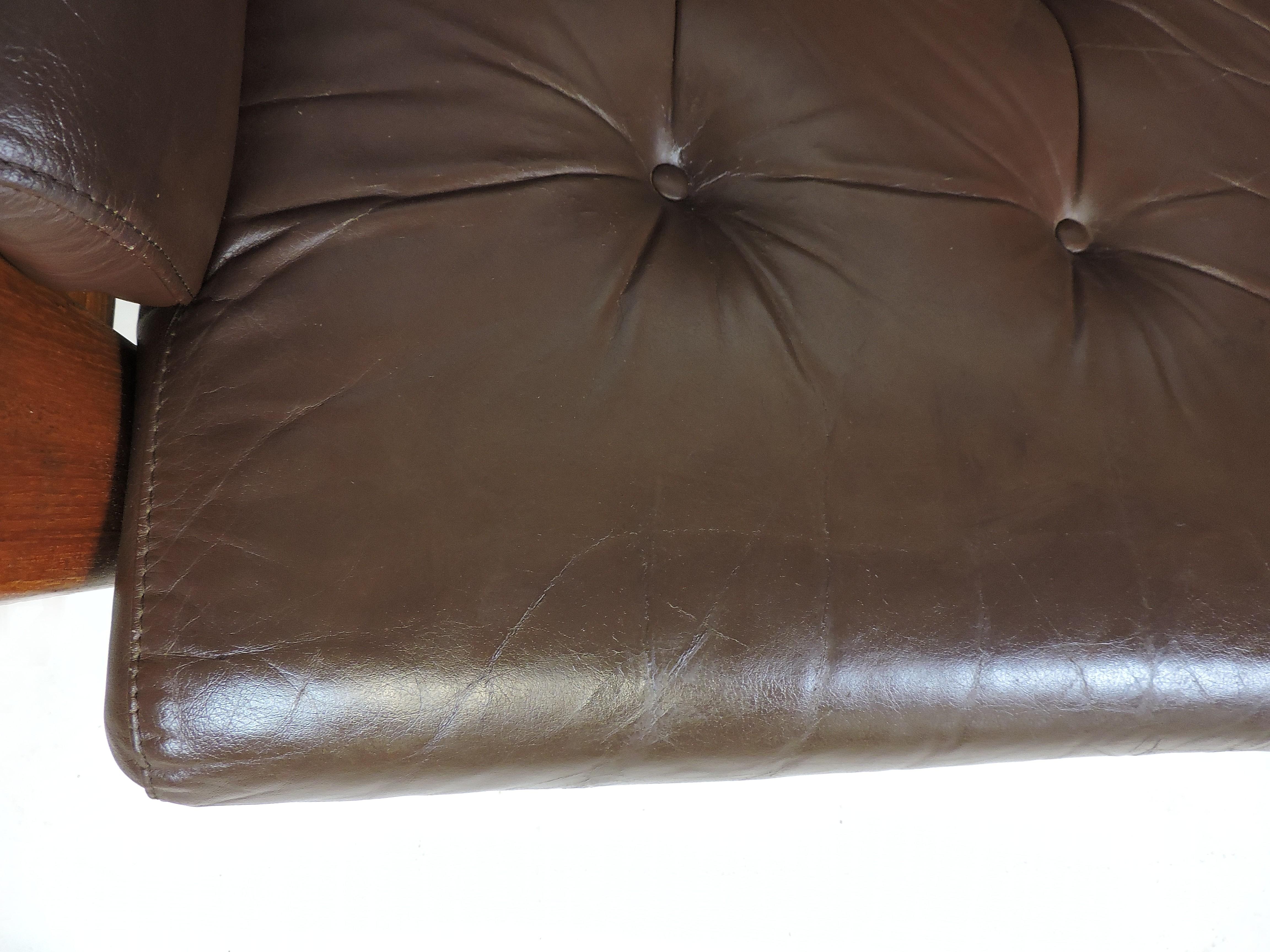 Midcentury Danish Modern Ekornes Teak and Leather 