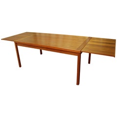 Midcentury Danish Modern Extendable Teak Dining Table