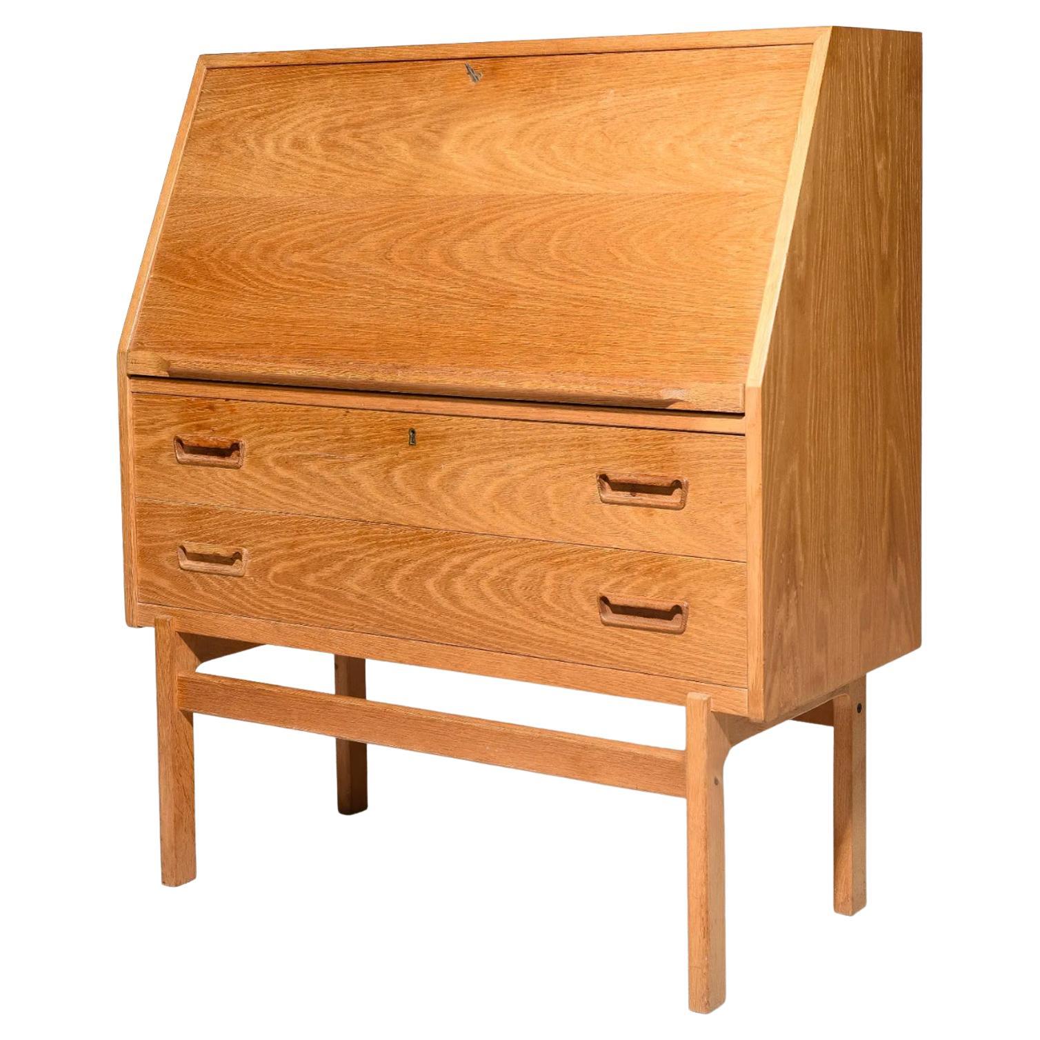 Midcentury Danish Modern Flip Down Desk by Arne Wahl Iversen in Light Teak For Sale