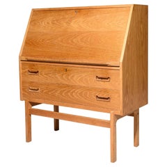 Midcentury Danish Modern Flip Down Desk by Arne Wahl Iversen in Light Teak