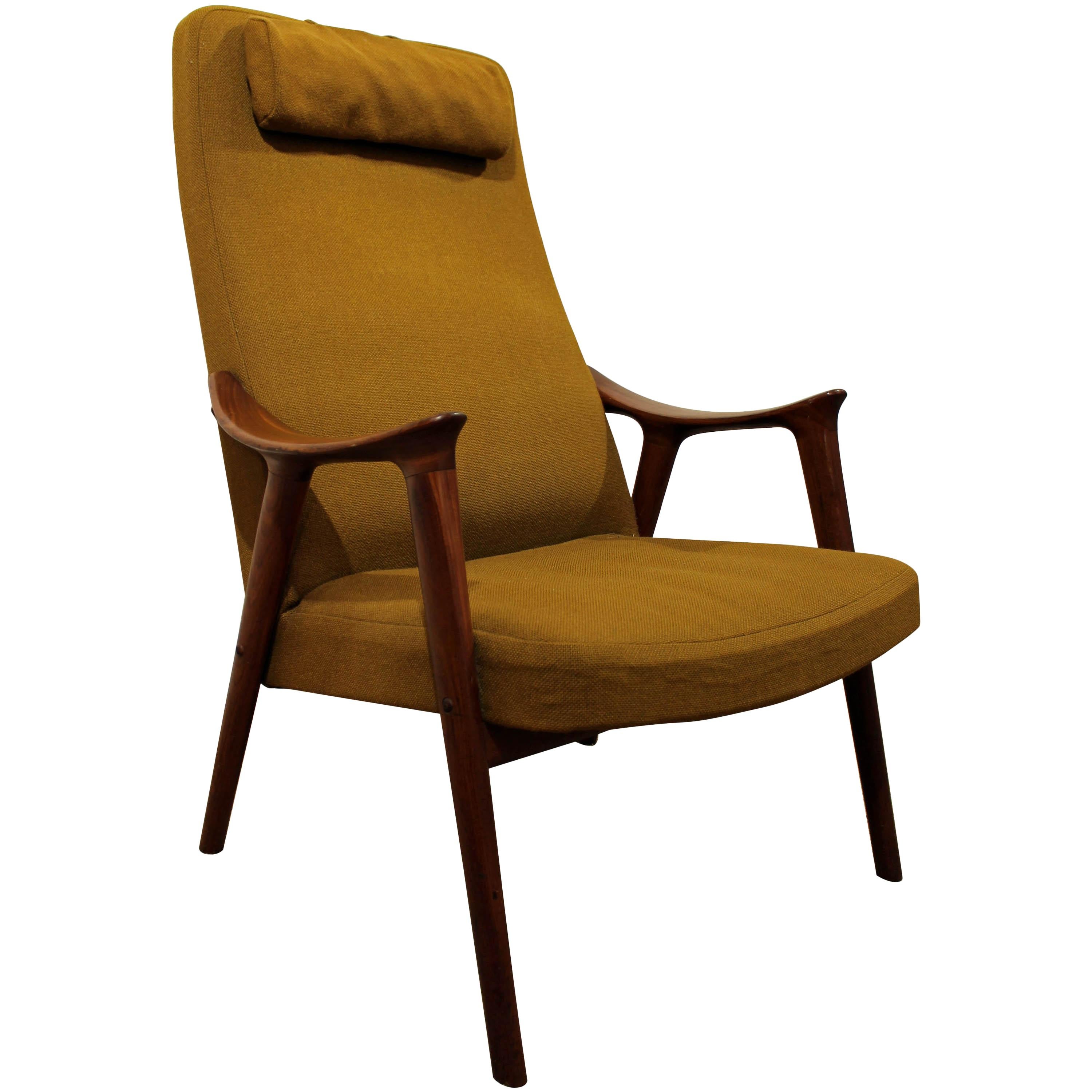 Midcentury Danish Modern Folke Ohlsson Style Teak Lounge Chair