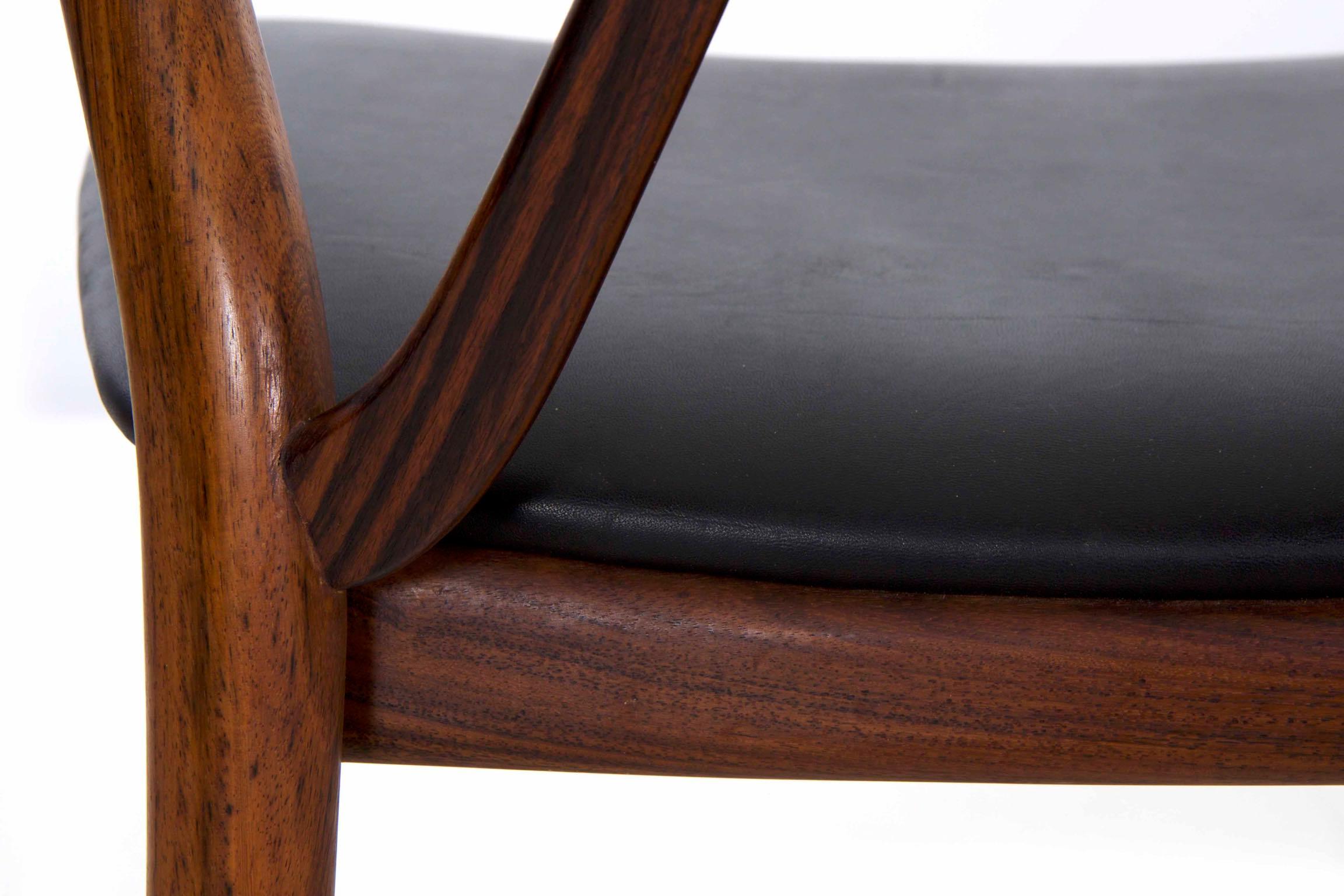 Midcentury Danish Modern Hoop Back Rosewood Chair by Kjaernulf for Hansen 8