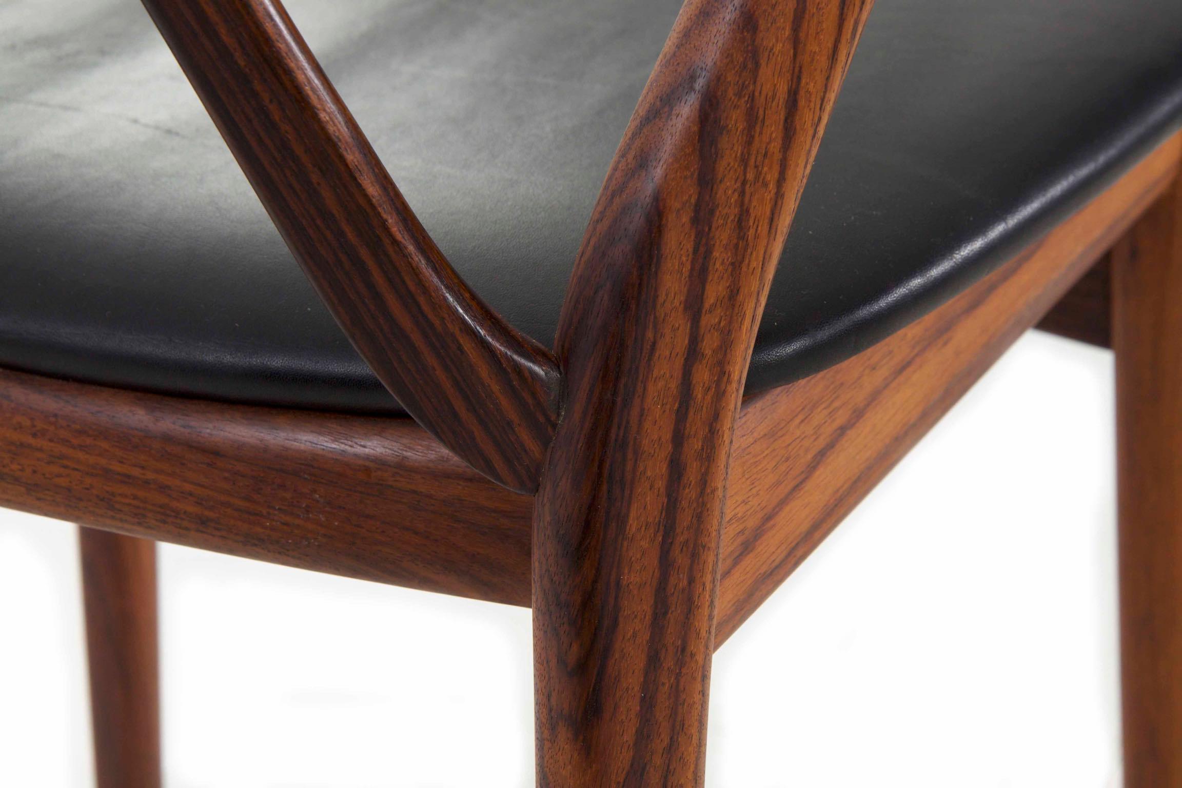 Midcentury Danish Modern Hoop Back Rosewood Chair by Kjaernulf for Hansen 9