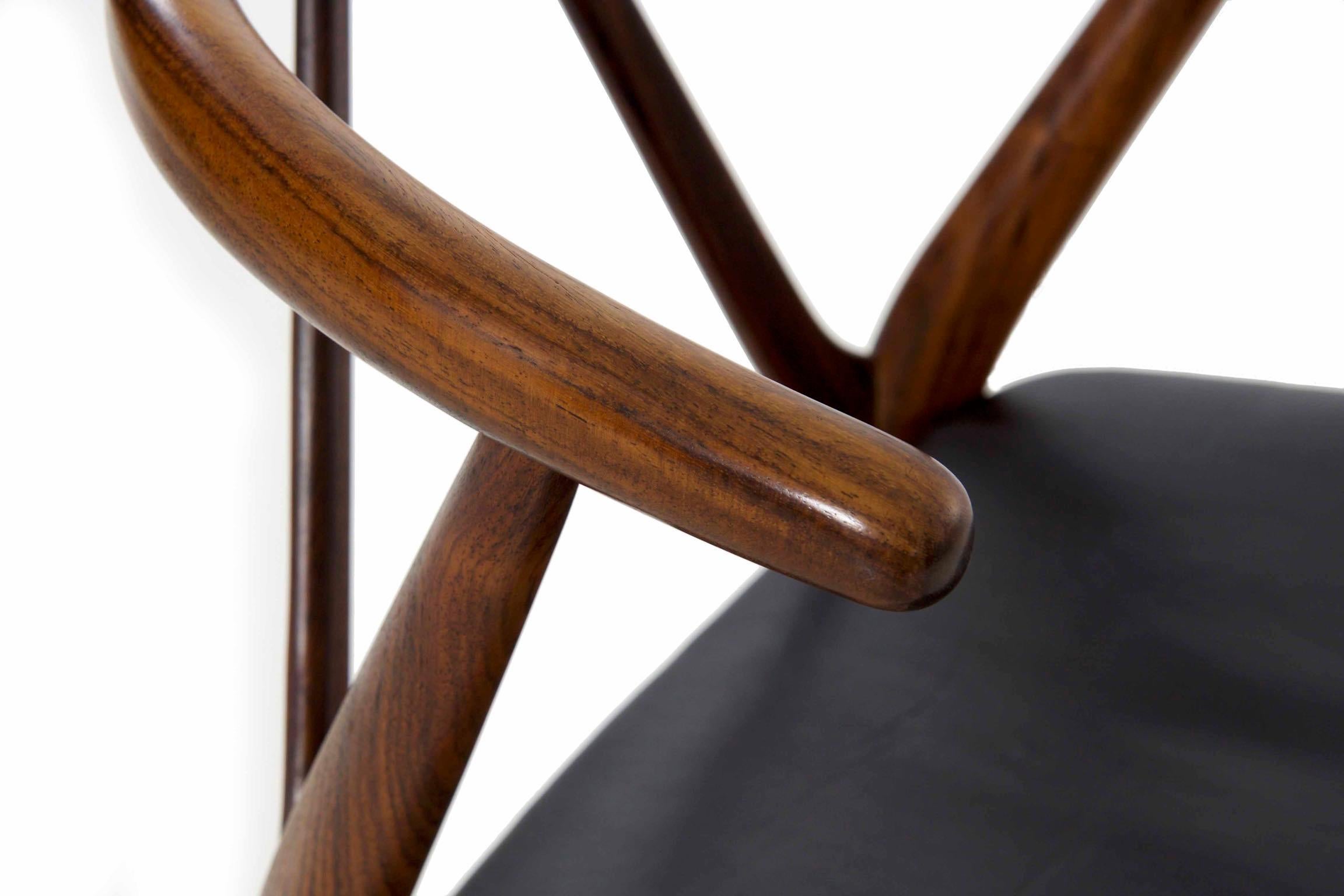 Midcentury Danish Modern Hoop Back Rosewood Chair by Kjaernulf for Hansen 10