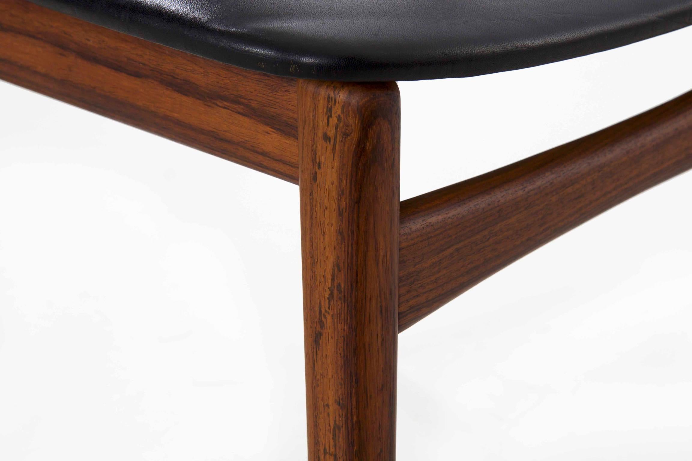 Midcentury Danish Modern Hoop Back Rosewood Chair by Kjaernulf for Hansen 11