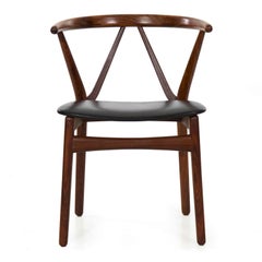 Midcentury Danish Modern Hoop Back Rosewood Chair by Kjaernulf for Hansen