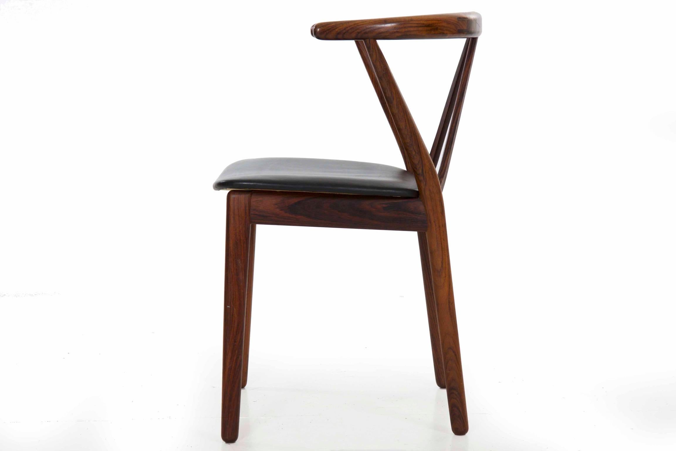 Mid-Century Modern Midcentury Danish Modern Hoop Back Rosewood Chair by Kjaernulf for Hansen