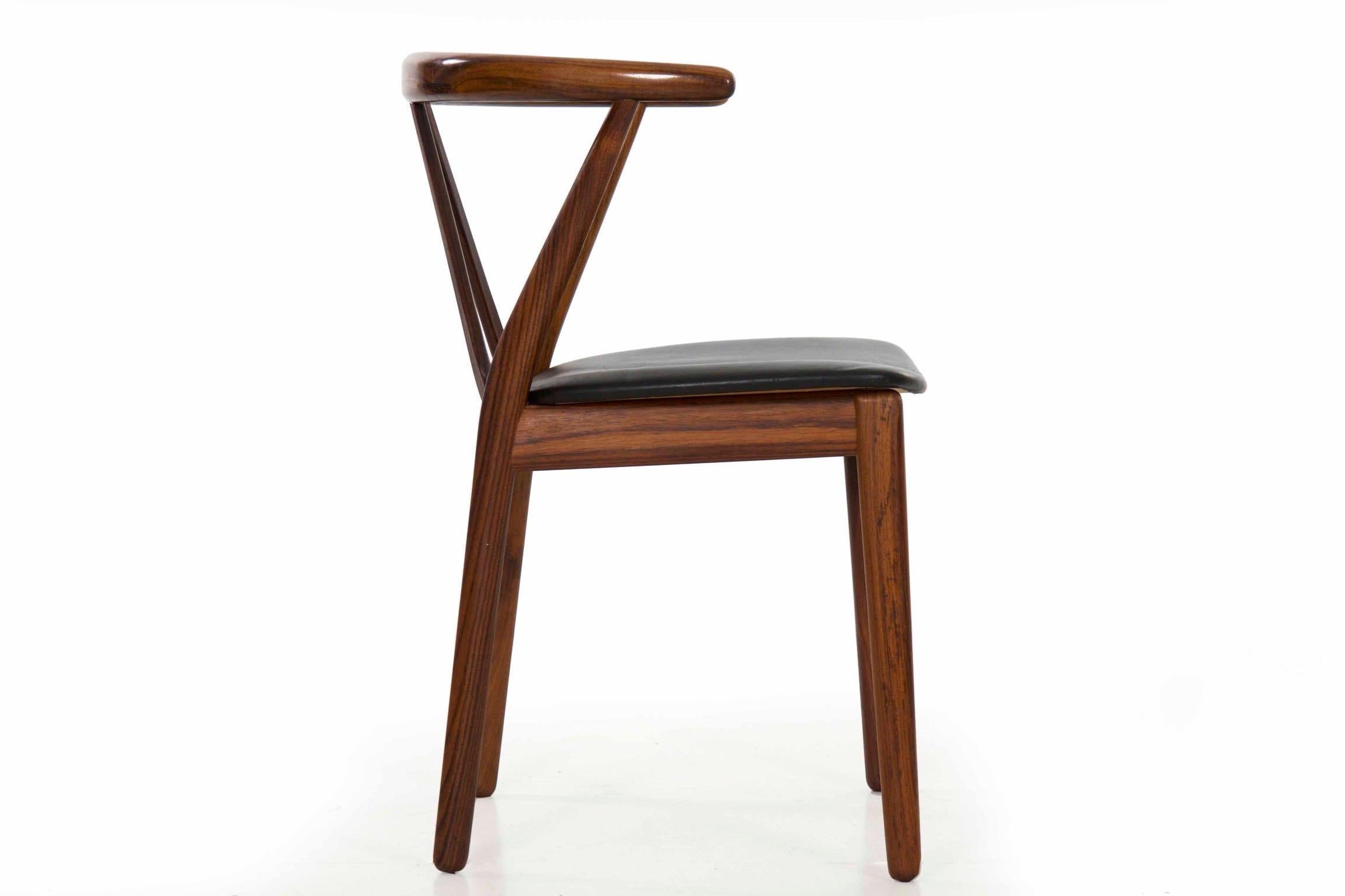 20th Century Midcentury Danish Modern Hoop Back Rosewood Chair by Kjaernulf for Hansen