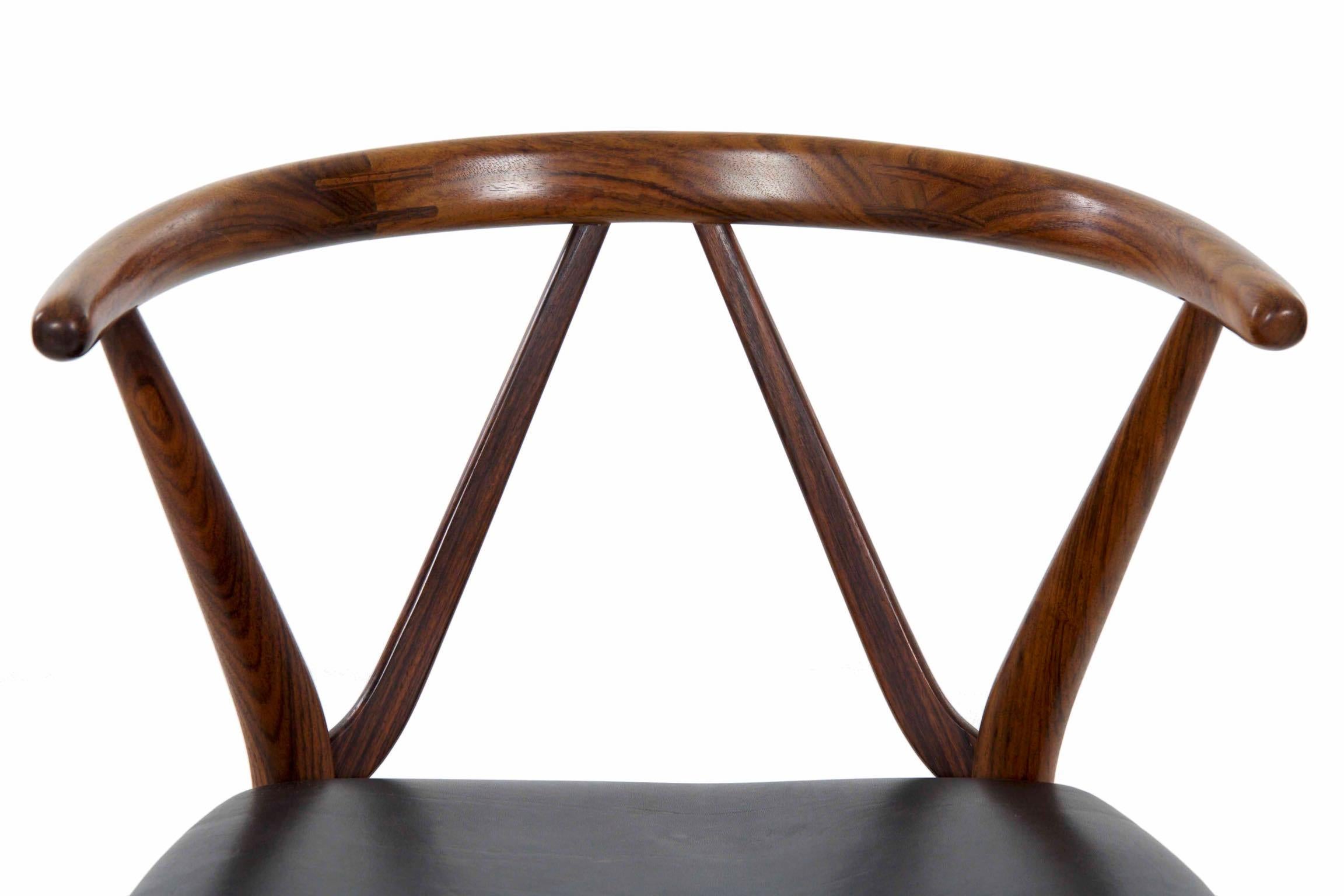 Midcentury Danish Modern Hoop Back Rosewood Chair by Kjaernulf for Hansen 1