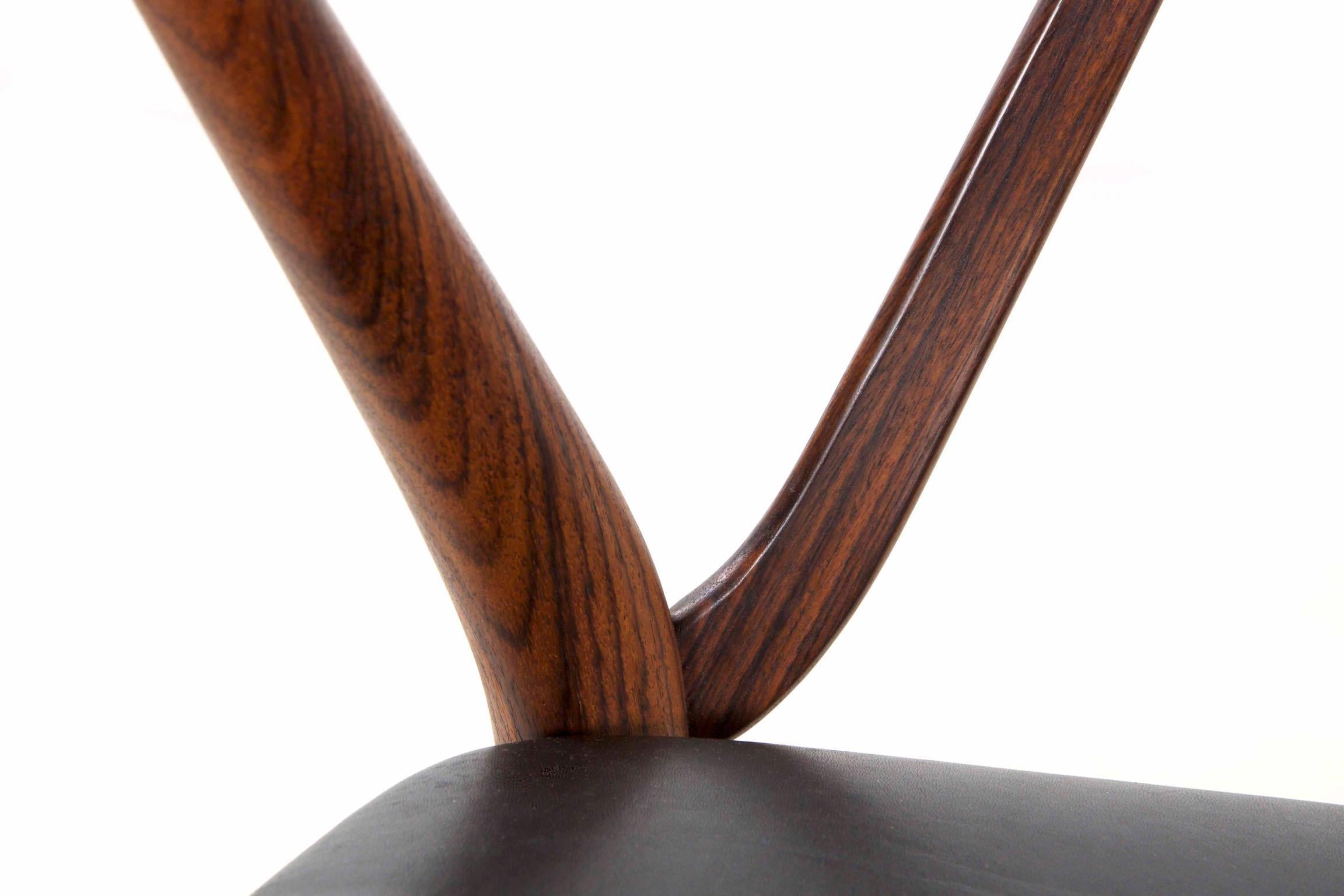 Midcentury Danish Modern Hoop Back Rosewood Chair by Kjaernulf for Hansen 4