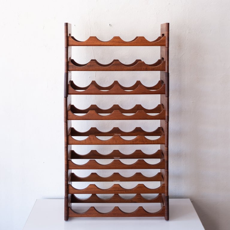 Midcentury Danish Modern Kalmar Teak Wine Racks For Sale at 1stDibs