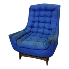 Vintage Midcentury Danish Modern Kroehler Walnut Lounge Chair