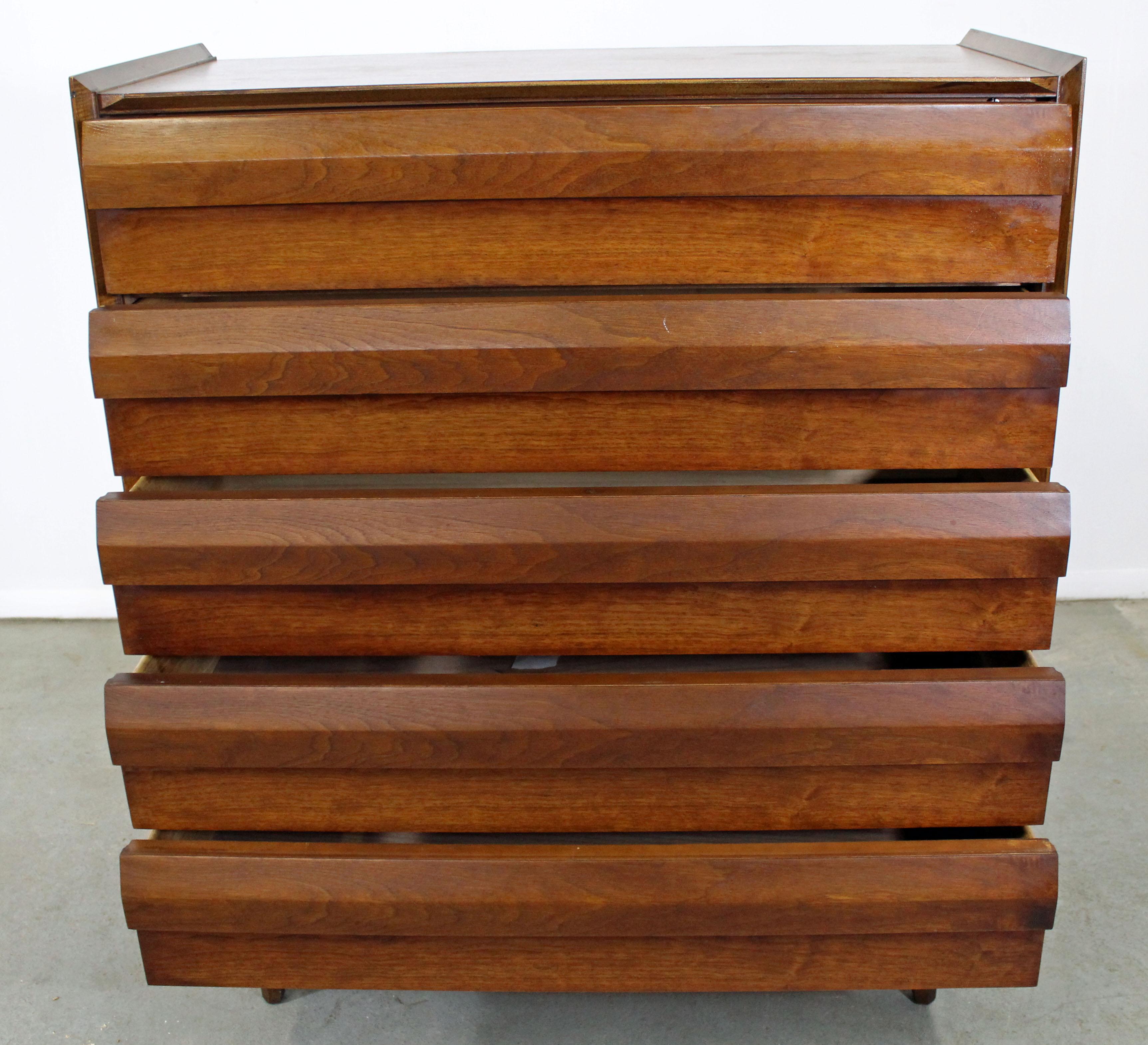 Mid-Century Modern Midcentury Danish Modern Lane First Edition Walnut Tall Chest or Dresser