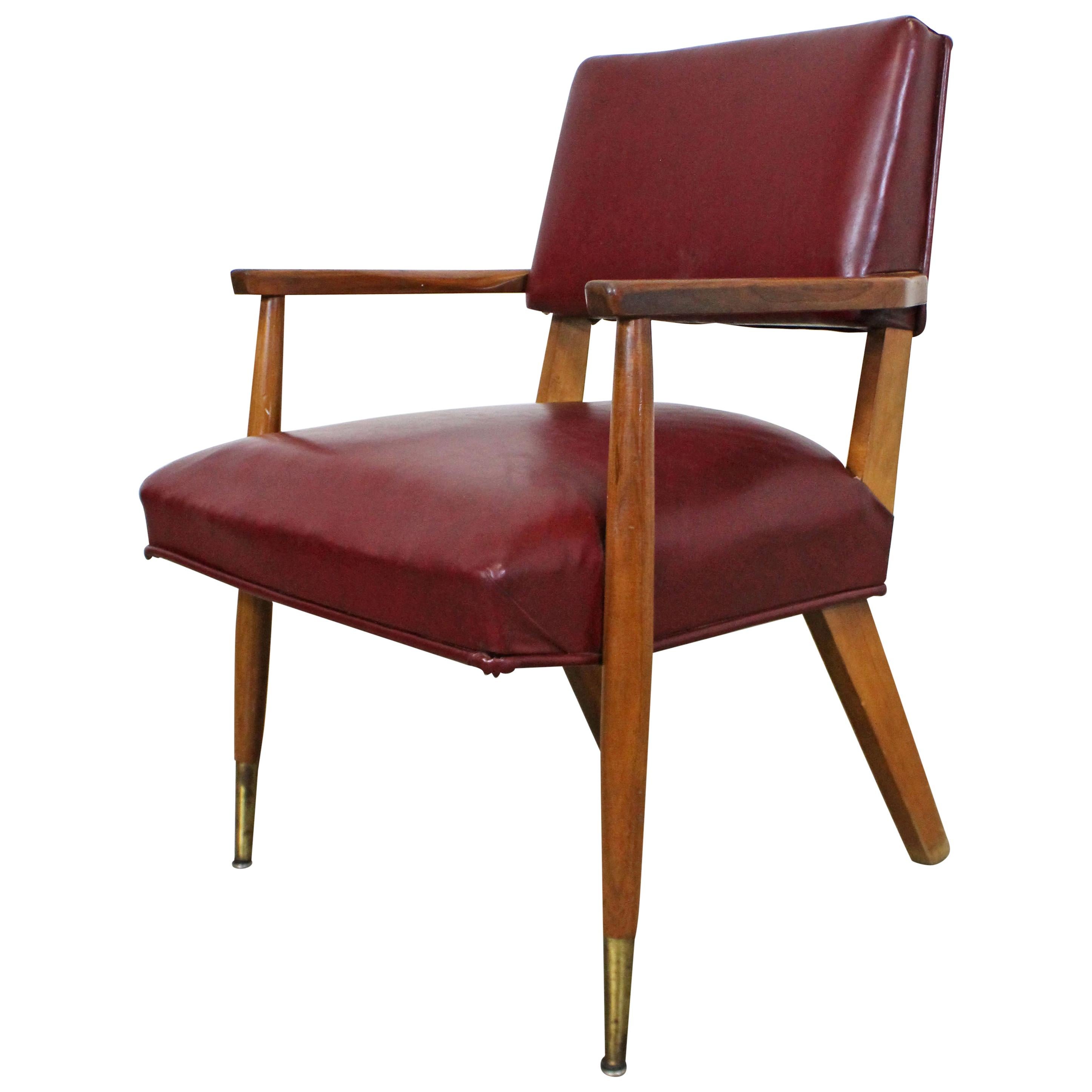 Mid-century Modern Faux Leather Armchair