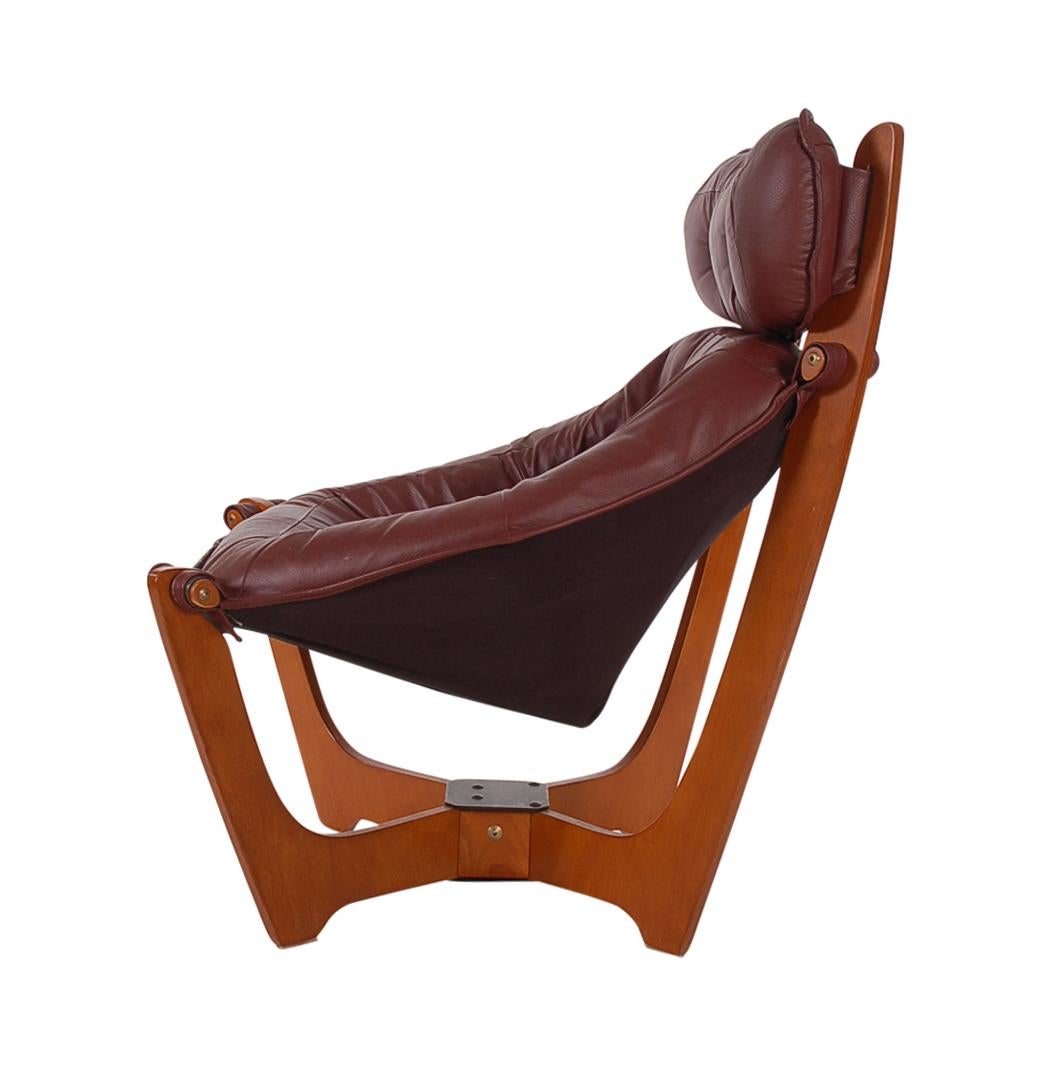 mid century modern leather sling chair