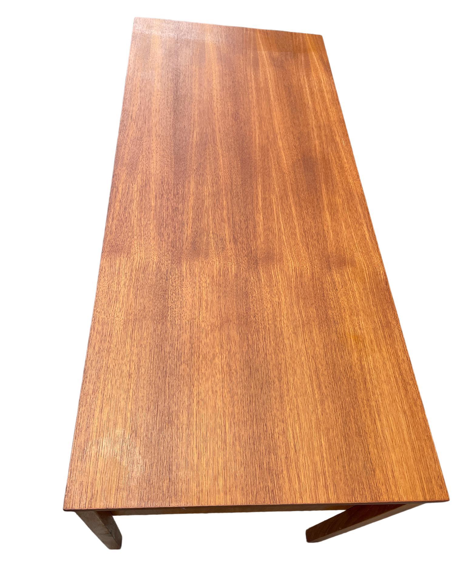 Mid-20th Century Midcentury Danish Modern Light Teak Desk 6 Drawers Top Lockable Drawers Key For Sale