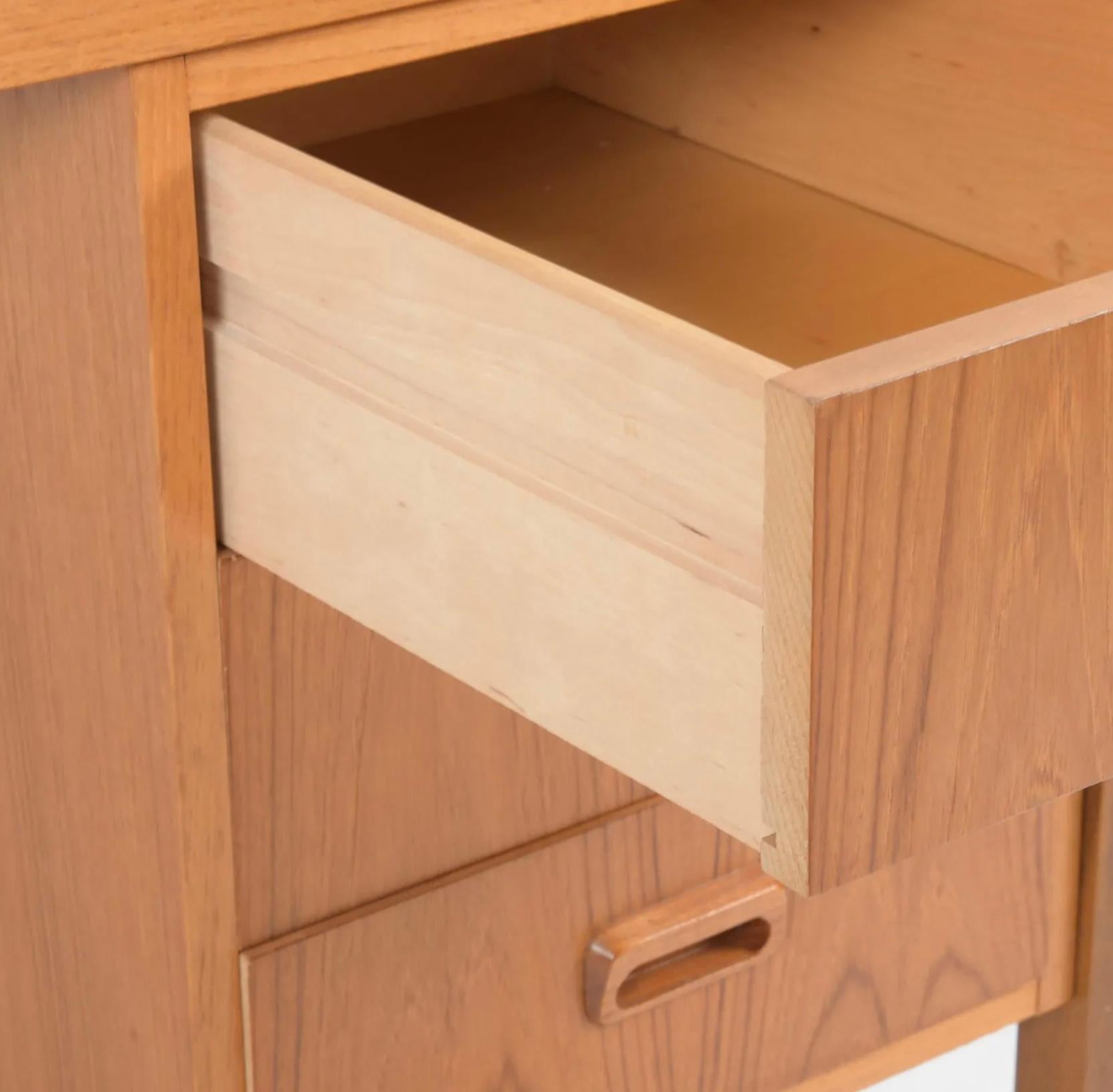 teak desk with drawers