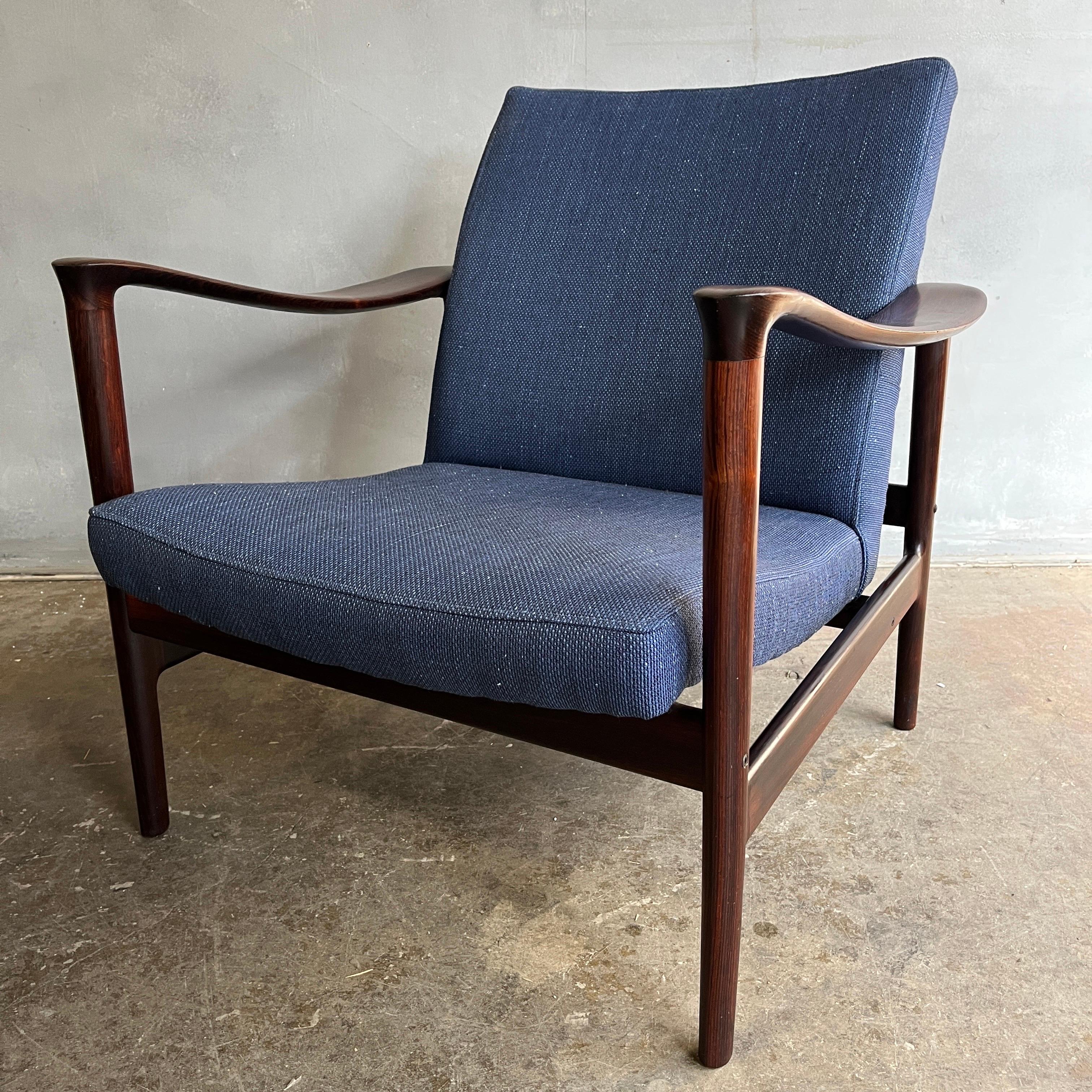 Norwegian Midcentury Modern Lounge Chair in Rosewood by Torbjorn Afdal 