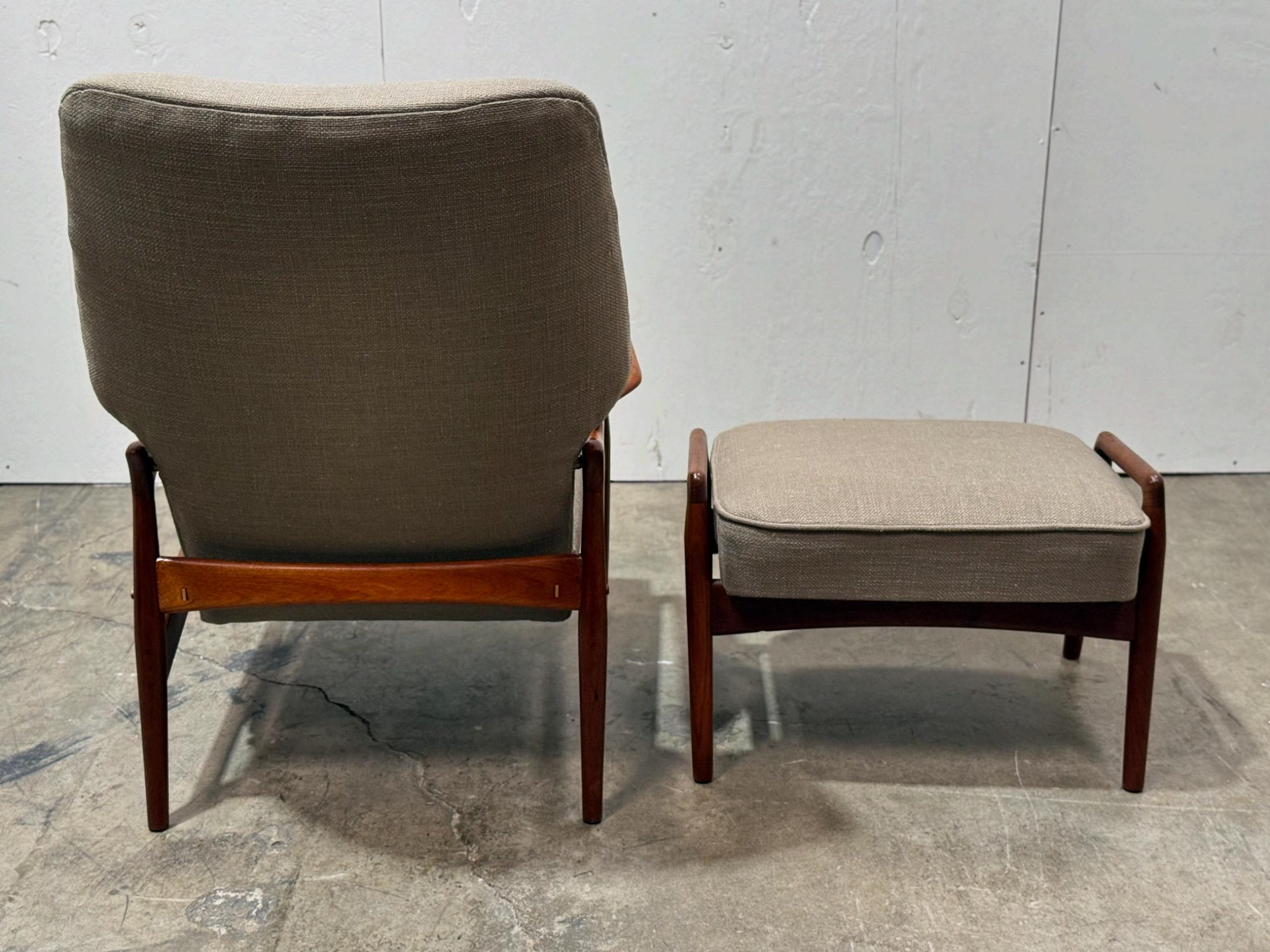 Midcentury Danish Modern Lounge Chair + Ottoman - John Boné for Advance Design 4