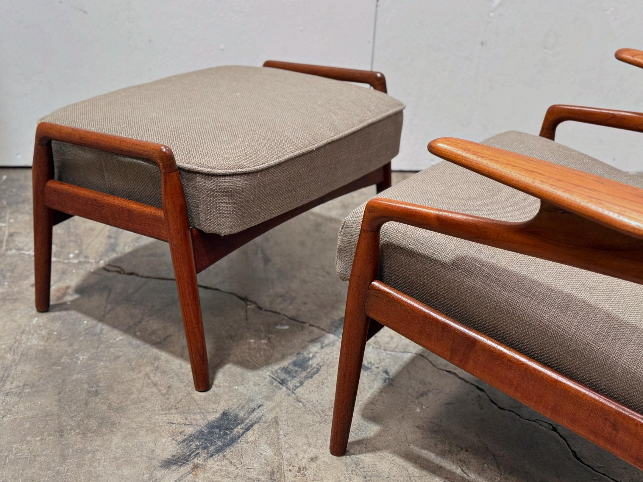 Midcentury Danish Modern Lounge Chair + Ottoman - John Boné for Advance Design 6