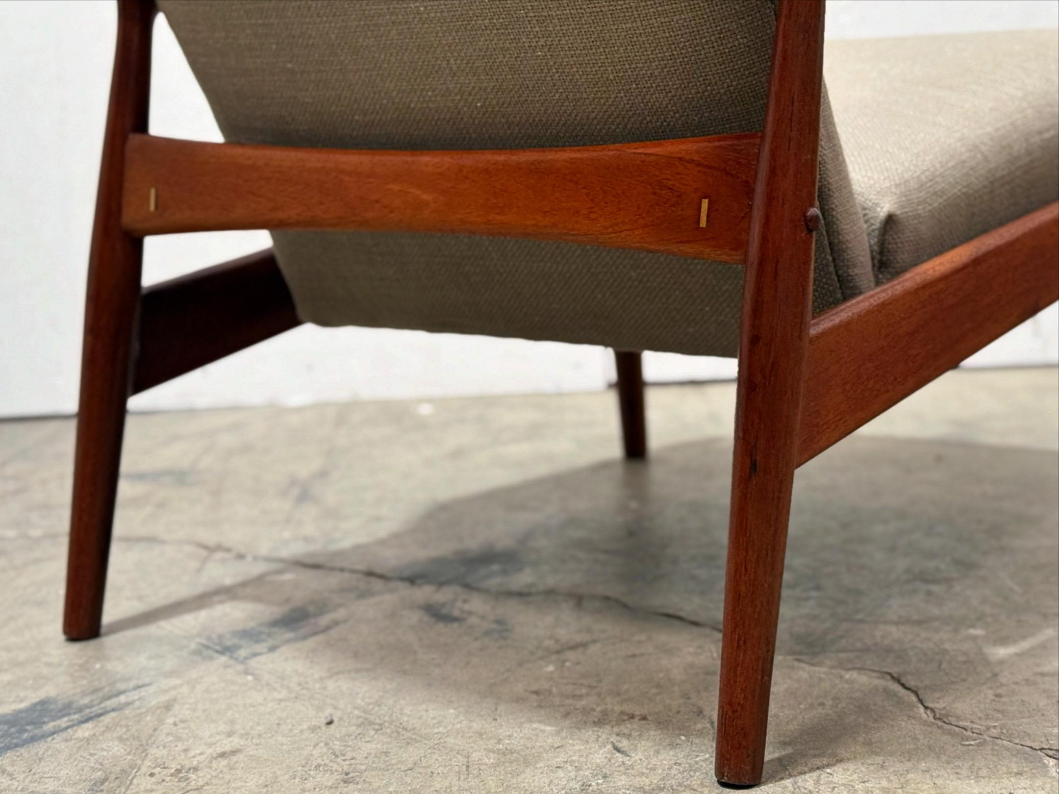 Fabric Midcentury Danish Modern Lounge Chair + Ottoman - John Boné for Advance Design
