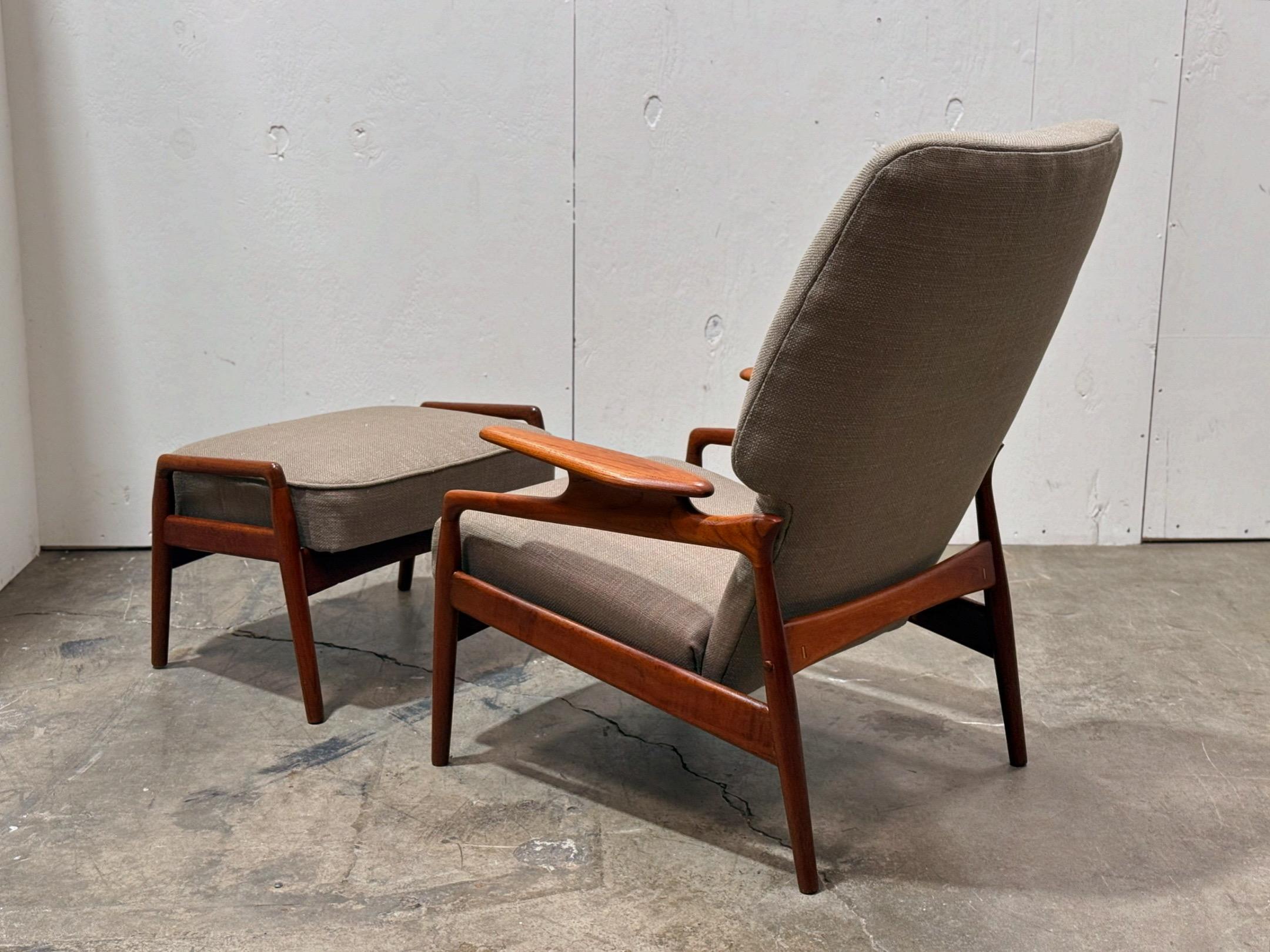 Midcentury Danish Modern Lounge Chair + Ottoman - John Boné for Advance Design 1