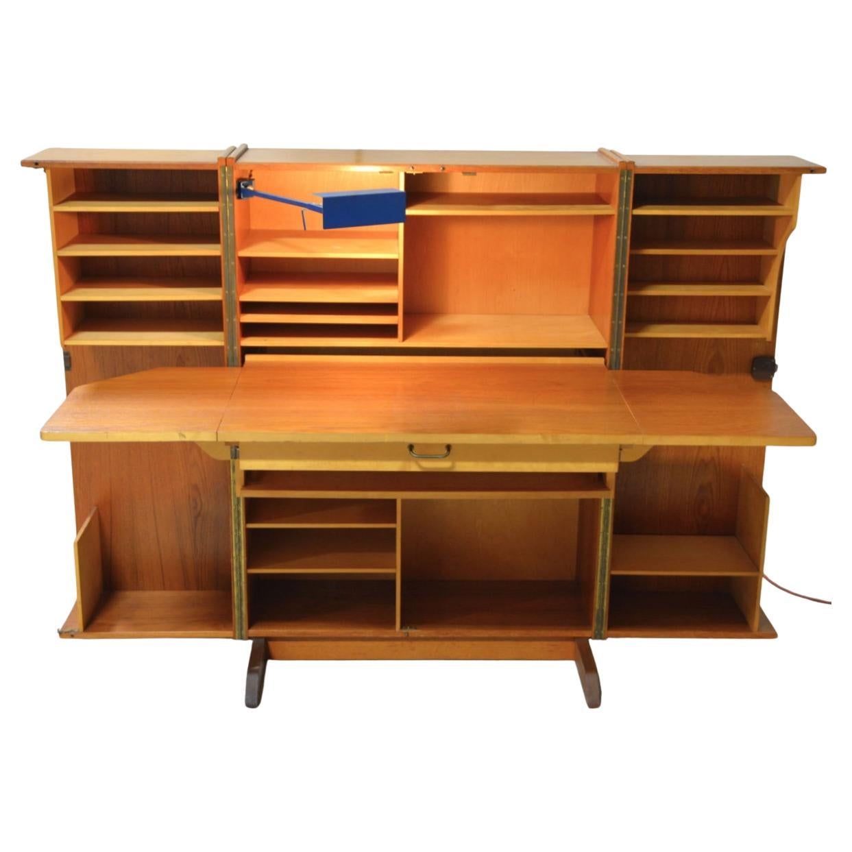Norwegian Midcentury Danish Modern Magic Box Desk in Teak by Mummenthaler & Meier
