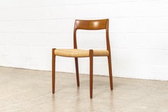 Midcentury Danish Modern Niels Møller Teak and Danish Cord Dining Chair, 1960s