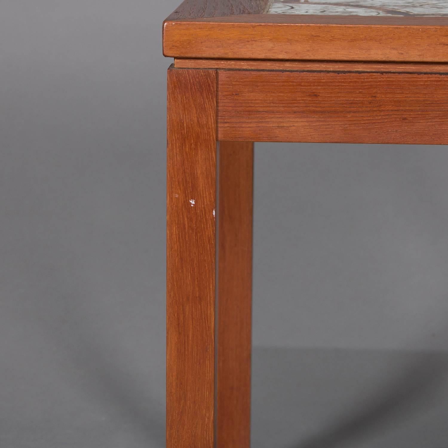 Midcentury Danish Modern Nils Thorsson School Walnut Tile Top Table, circa 1960 In Good Condition In Big Flats, NY