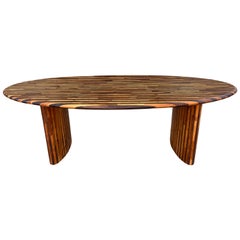 Midcentury Danish Modern Oval Surfboard Dining Table in Rosewood and Teak