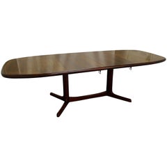 Midcentury Danish Modern Rosewood Extendable Surfboard Dining Table