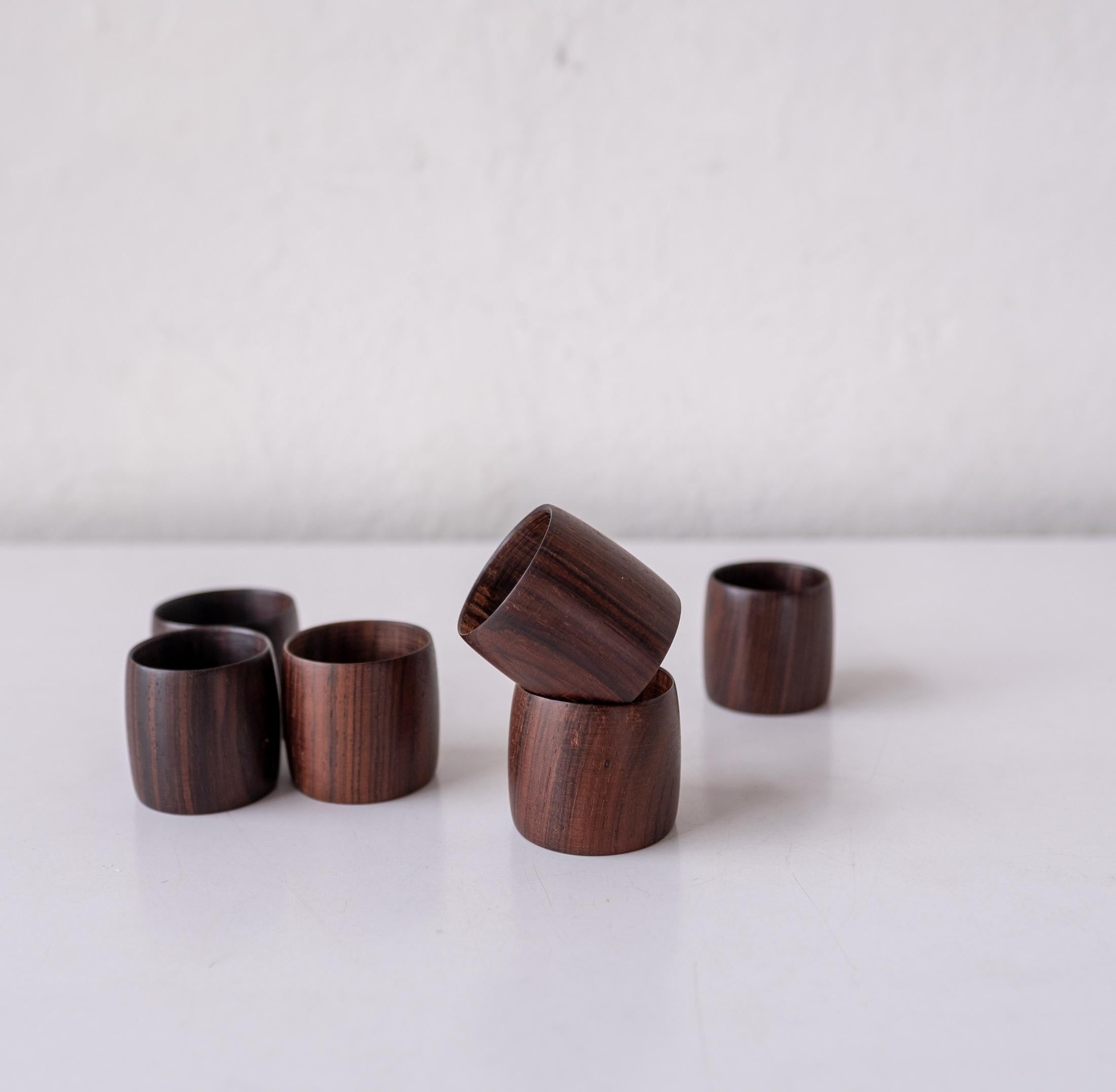 Mid-Century Modern Midcentury Danish Modern Rosewood Napkin Rings