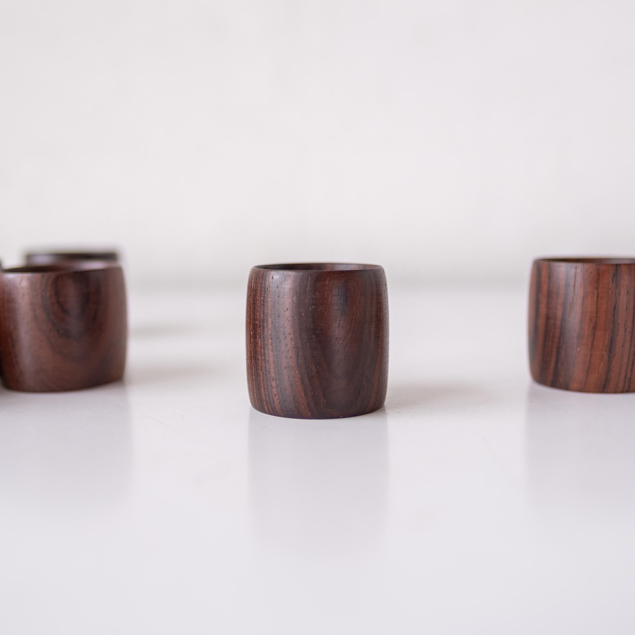 Midcentury Danish Modern Rosewood Napkin Rings 1