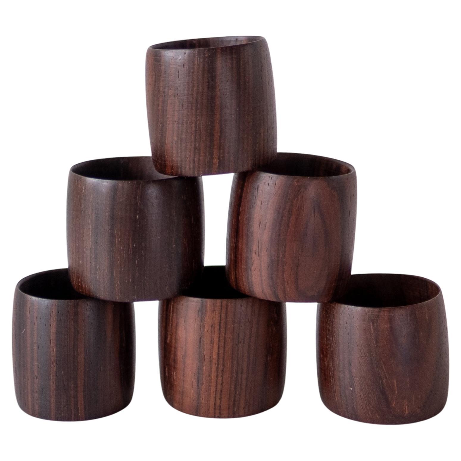Midcentury Danish Modern Rosewood Napkin Rings