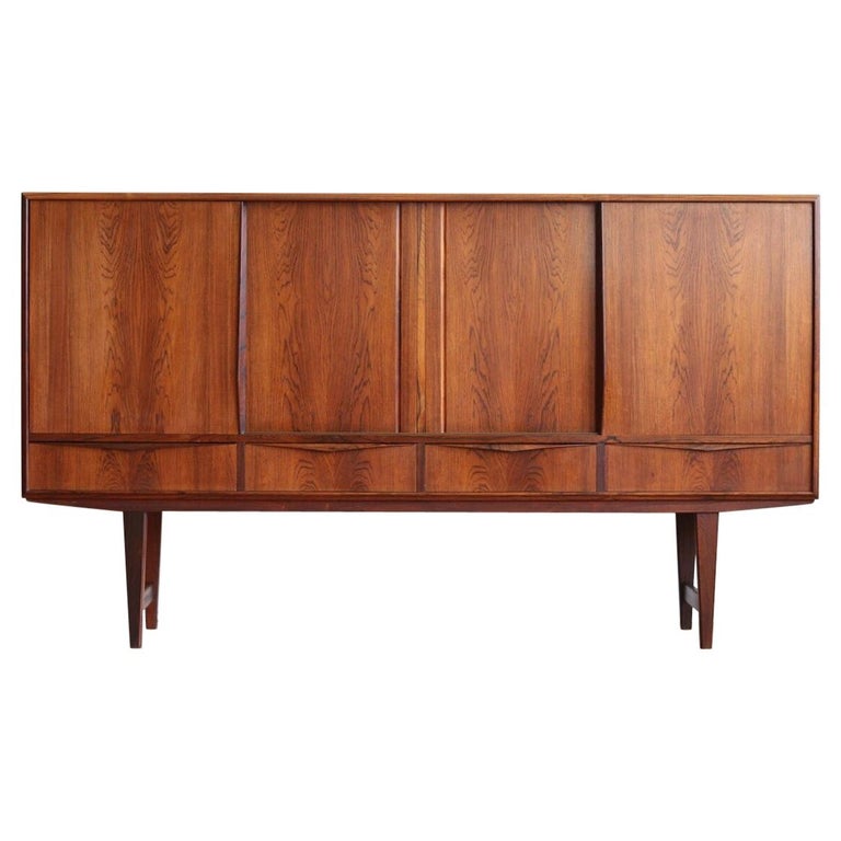 Midcentury Danish Modern Rosewood Tall Sideboard by E.W. Bach For Sale at 1stDibs