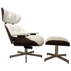 Midcentury Danish Modern Selig Eames Lounge Chair and Ottoman