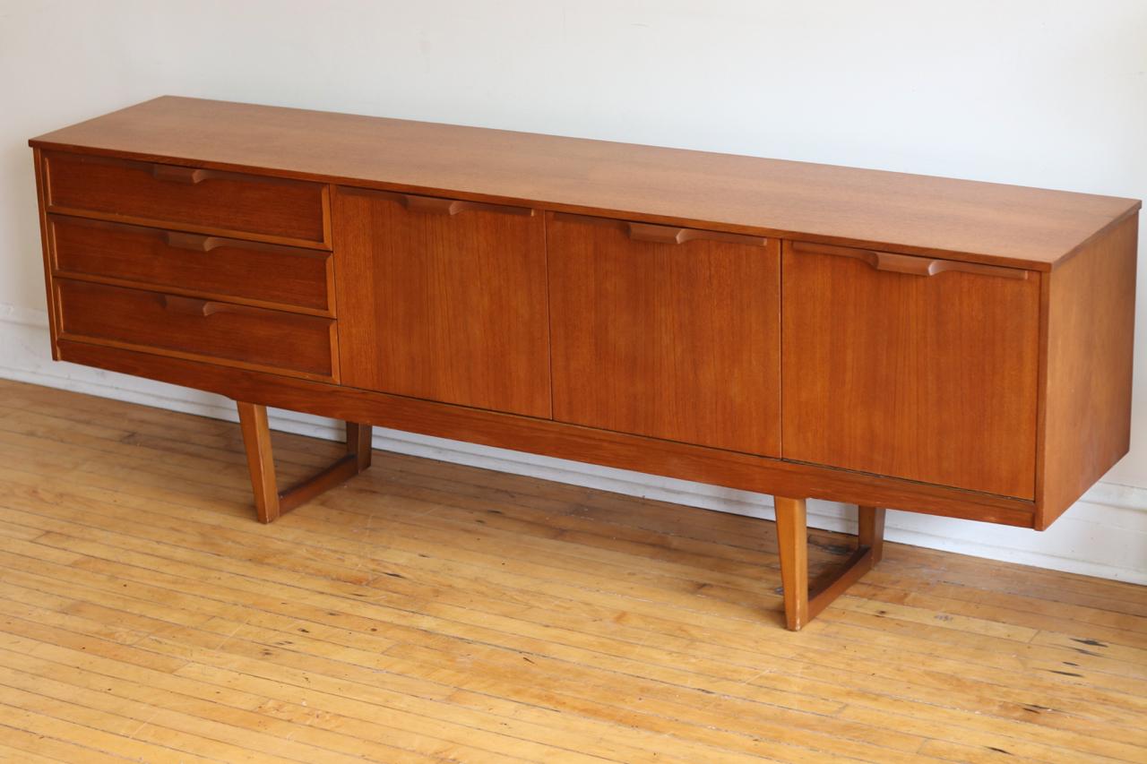 Midcentury Danish Modern Sleigh Leg Credenza 6