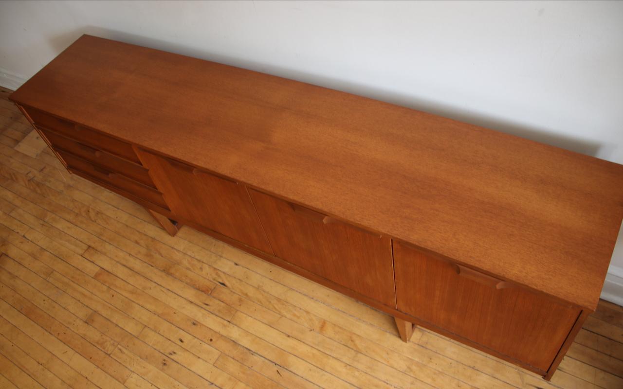 Midcentury Danish Modern Sleigh Leg Credenza 7