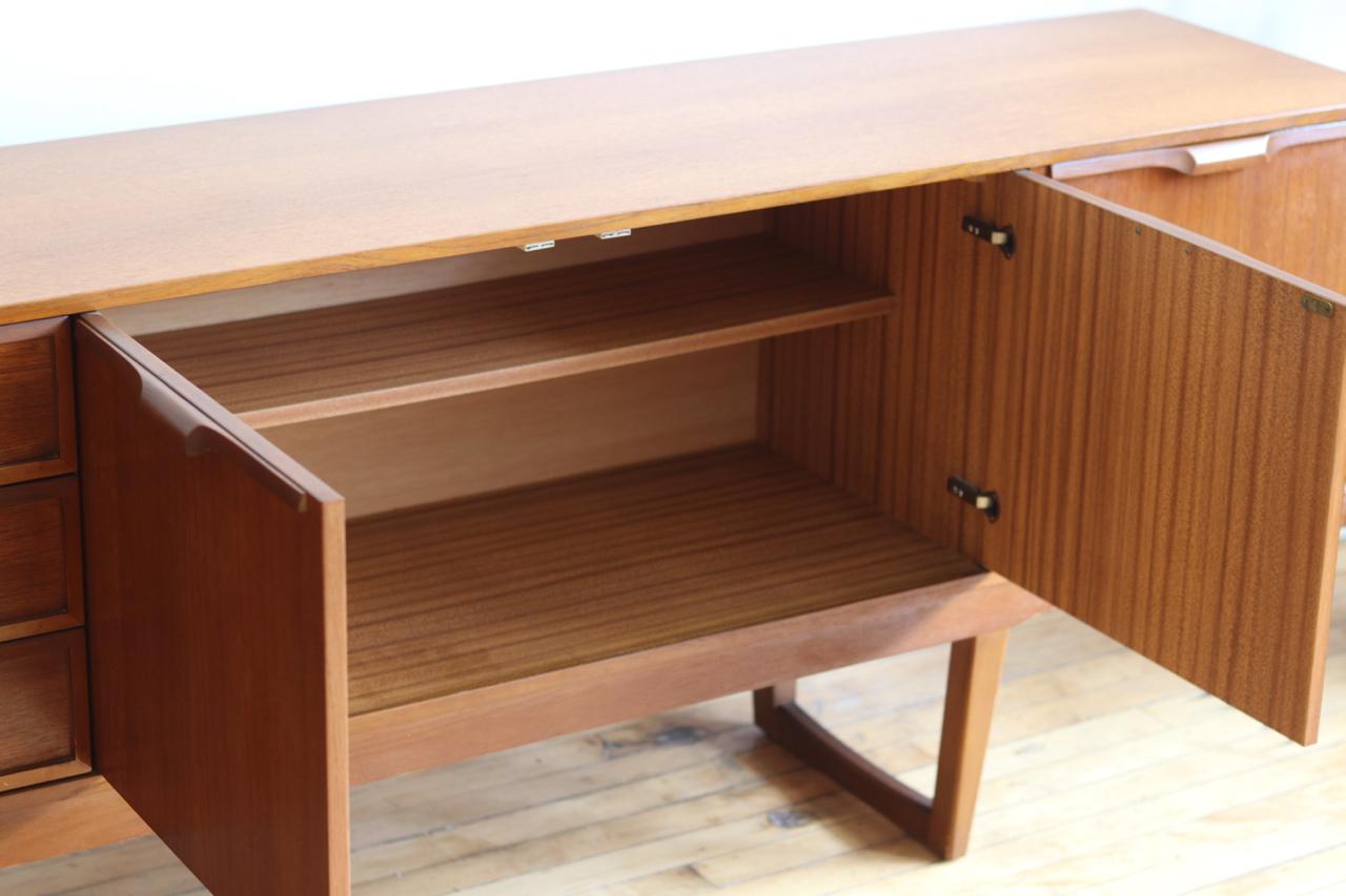 Midcentury Danish Modern Sleigh Leg Credenza In Excellent Condition In Brooklyn, NY