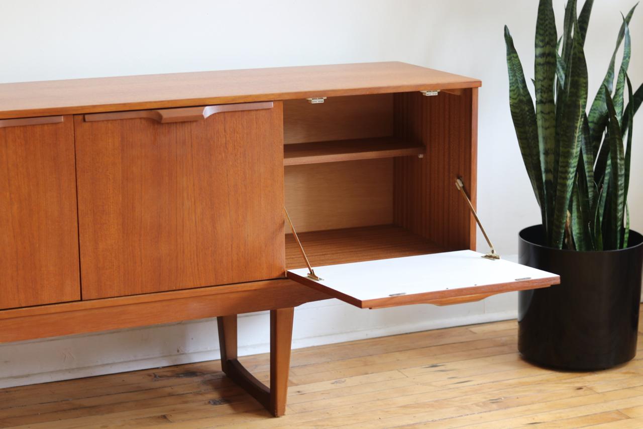 20th Century Midcentury Danish Modern Sleigh Leg Credenza