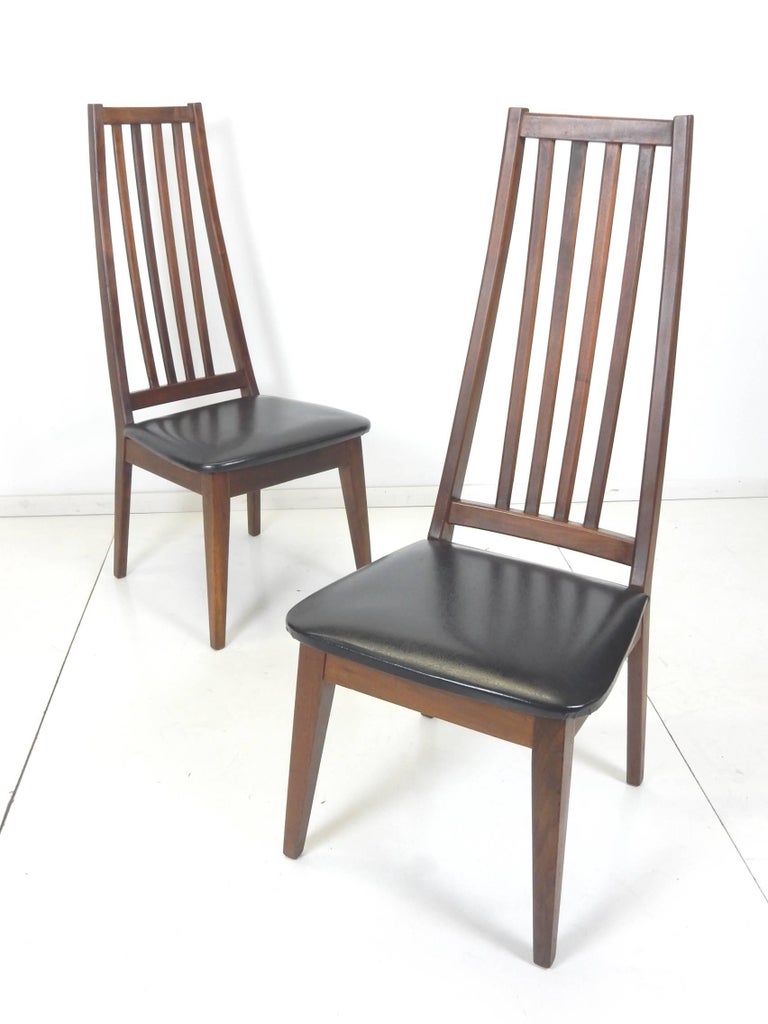 Mid Century Danish Modern Tall Teak, Tall Wooden Dining Chairs