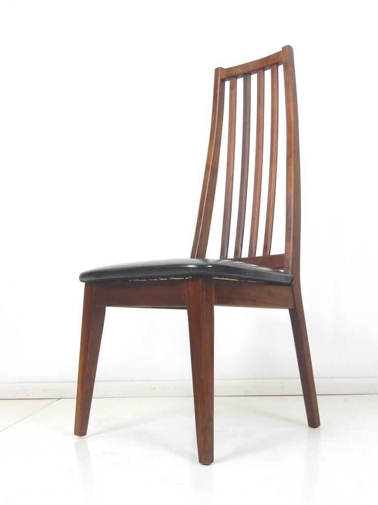 Midcentury Danish Modern Tall Teak Wood Spindle Back ...
