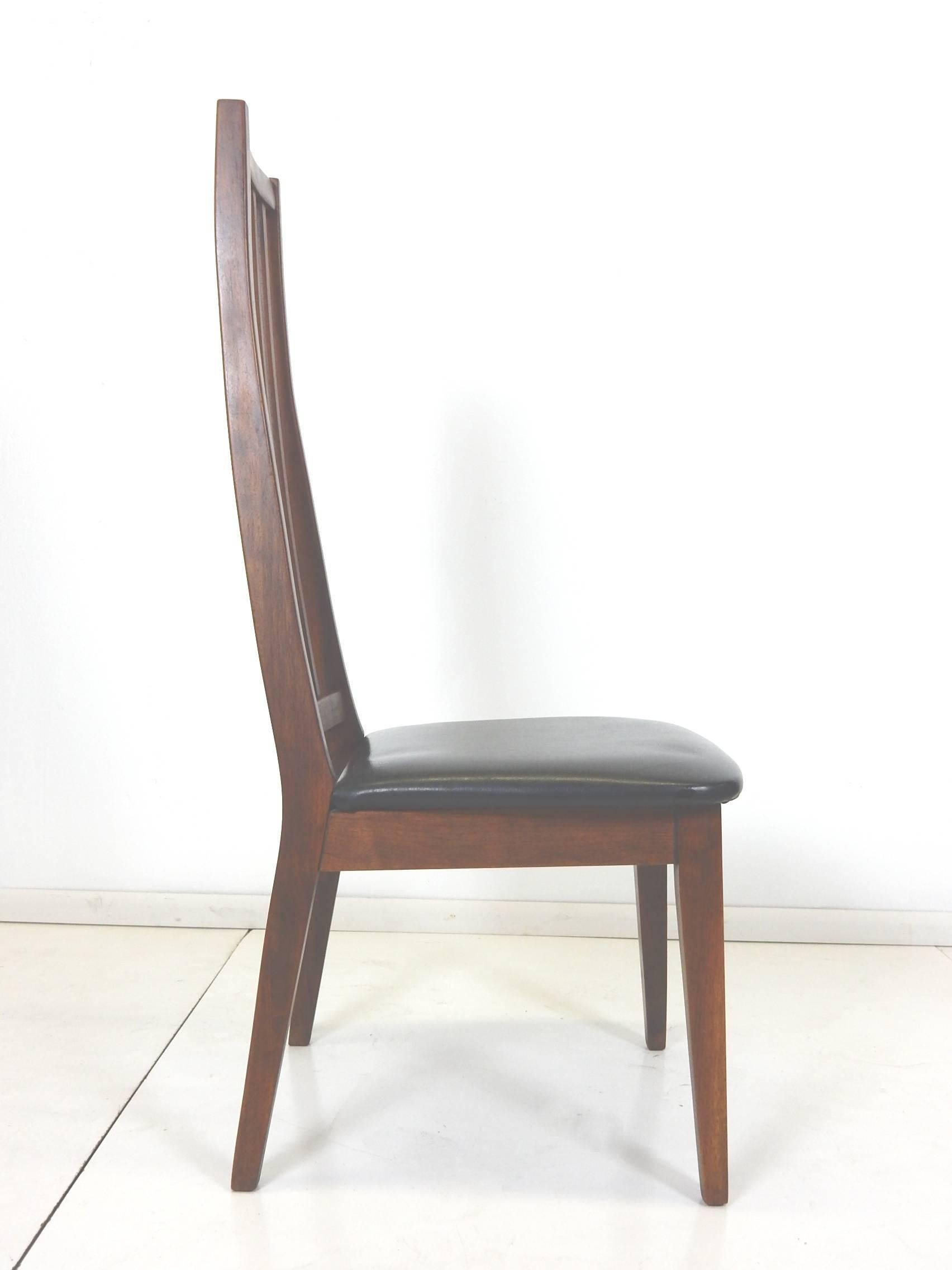 Mid-Century Modern Mid Century Danish Modern Tall Teak Wood Spindle Back Dining Chairs