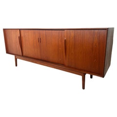 Midcentury Danish Modern Teak Credenza Buffet By Dalescraft With Sliding Doors