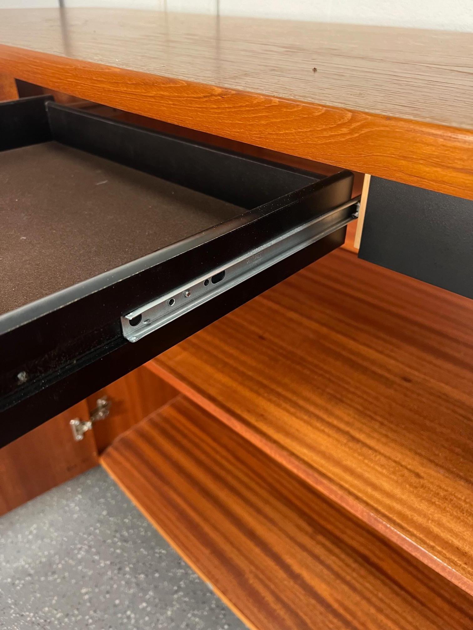 Midcentury Danish Modern Teak Credenza Buffet By Skovby Bow Front For Sale 4