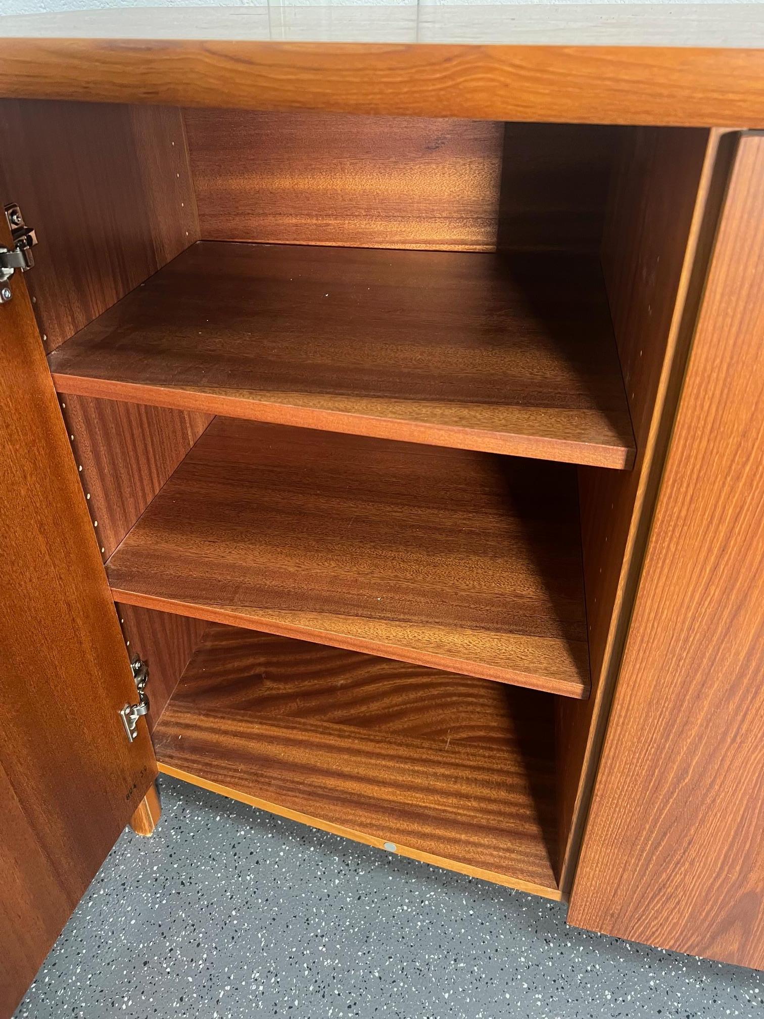 Midcentury Danish Modern Teak Credenza Buffet By Skovby Bow Front For Sale 6