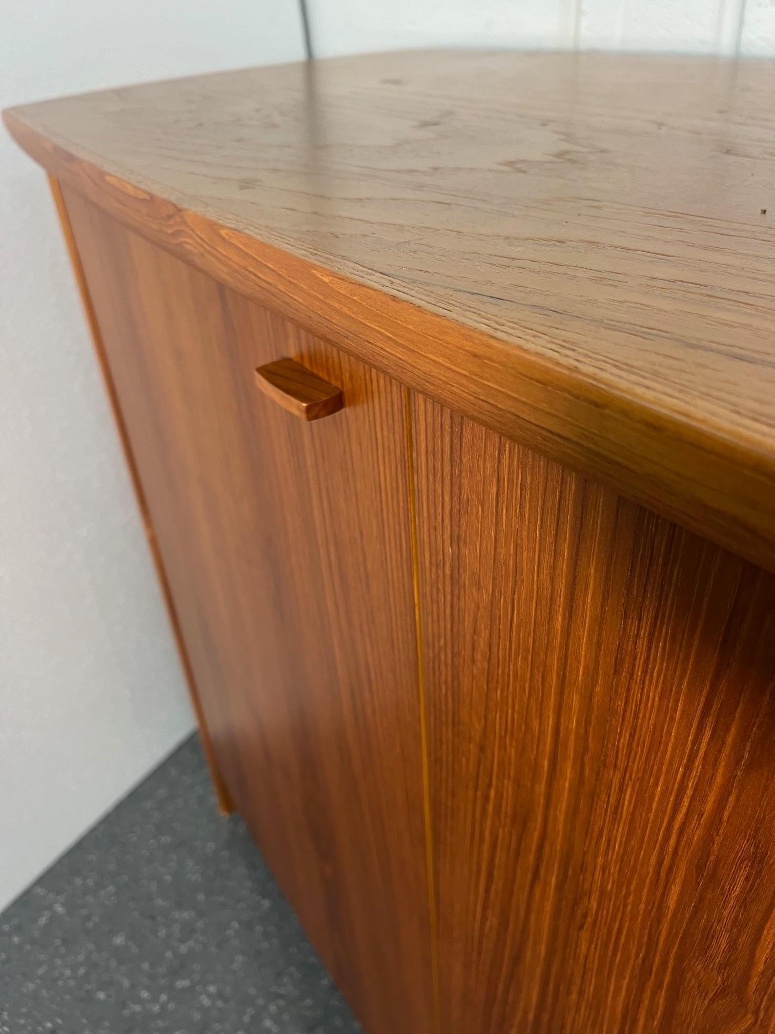 Midcentury Danish Modern Teak Credenza Buffet By Skovby Bow Front For Sale 7