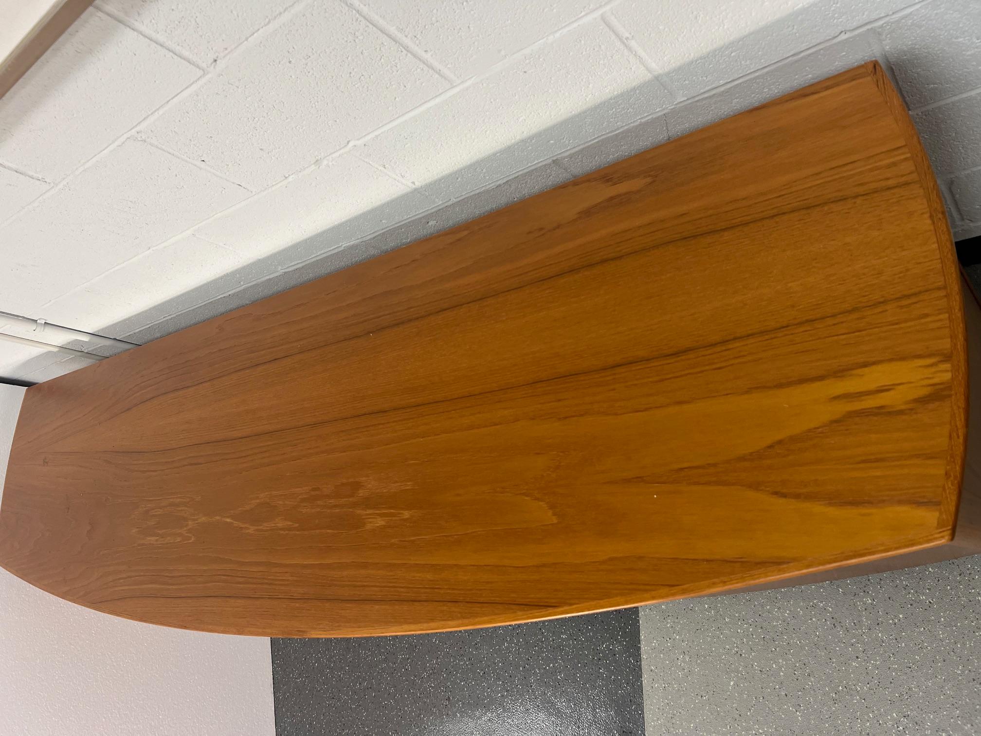 Midcentury Danish Modern Teak Credenza Buffet By Skovby Bow Front For Sale 8