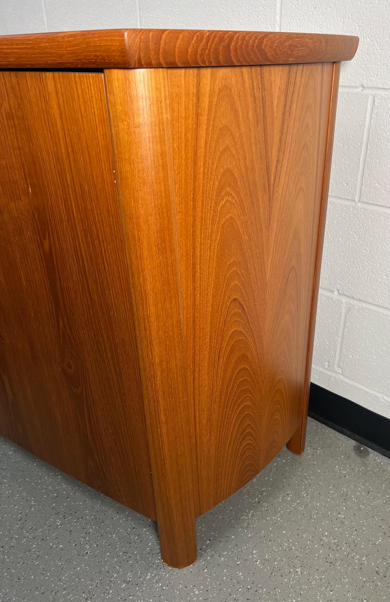 Midcentury Danish Modern Teak Credenza Buffet By Skovby Bow Front For Sale 11